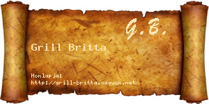 Grill Britta névjegykártya